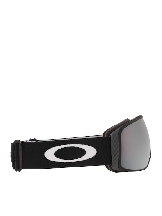 Oakley Flight Tracker Mască de Schi și Snowboard pentru Adulți Neagră cu Lentilă Oglindă Gri