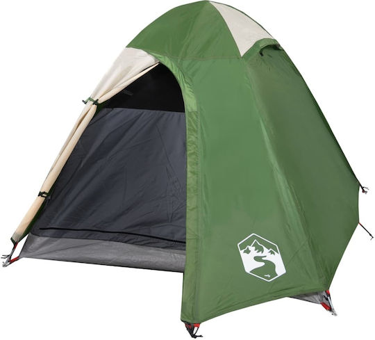 vidaXL Καλοκαιρινή Σκηνή Camping Πράσινη με Διπλό Πανί για 2 Άτομα 214x130x107εκ.