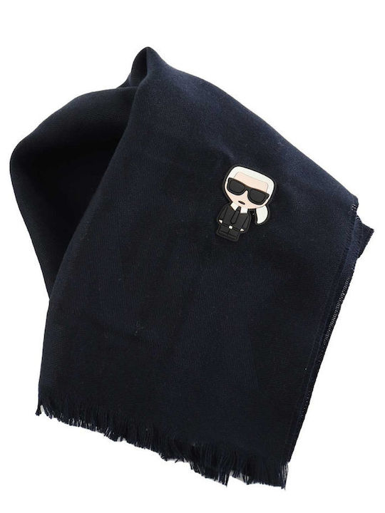 Karl Lagerfeld Men's Wool Scarf Blue