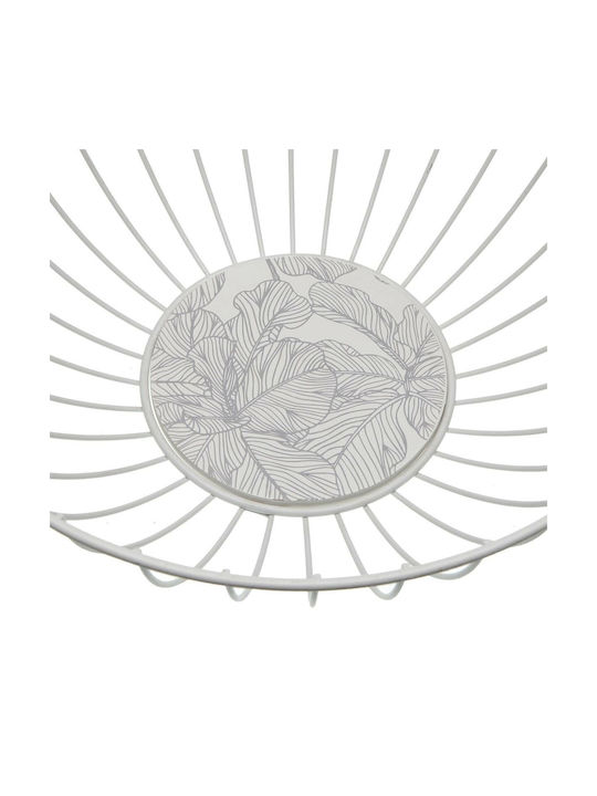 Versa Fruit Bowl Metallic White 28x10x28cm