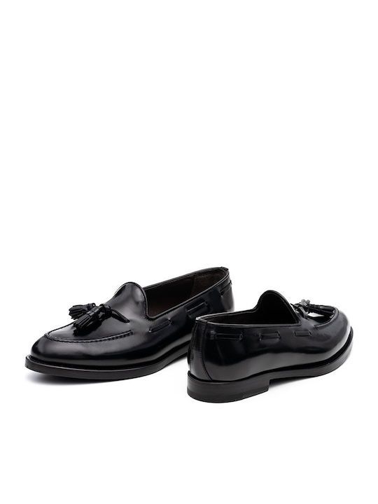 Leder Damen Mokassins in Schwarz Farbe