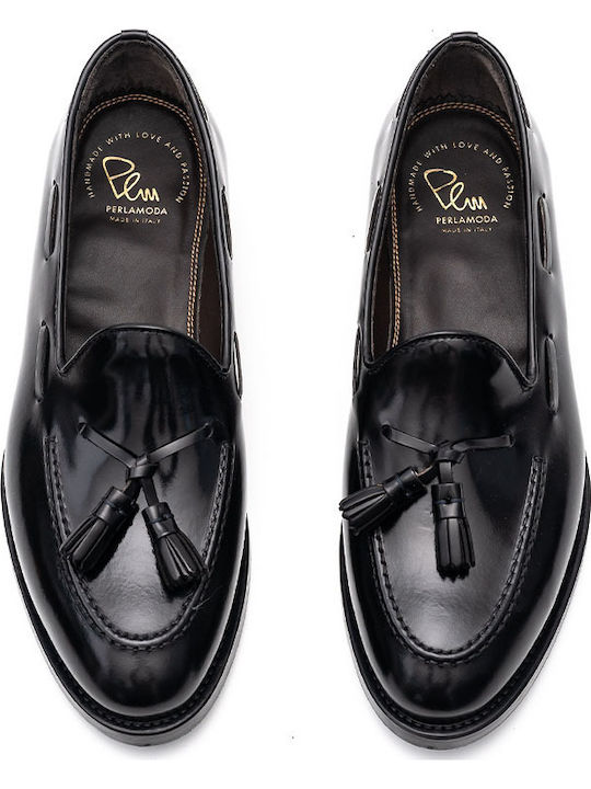 Leder Damen Mokassins in Schwarz Farbe