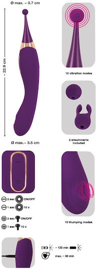 Javida Doppelter Vibrator 23cm Lila