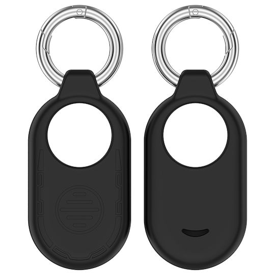 Techsuit Smiling Keychain Cazul Keychain Silicon pentru SmartTag2 în culoarea Negru