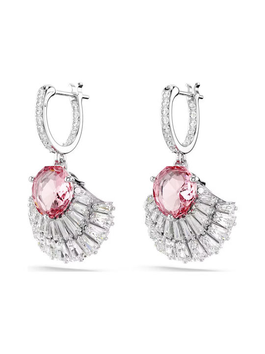 Swarovski Idylia Drop Cercei Rotunzi Din Argint Placați Cu Aur Cu Pietre Roz