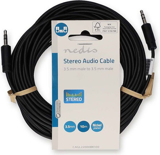 Nedis 3.5mm Jack Cable 3.5mm Male - 3.5mm Male Black 10m CAGL22000BK100