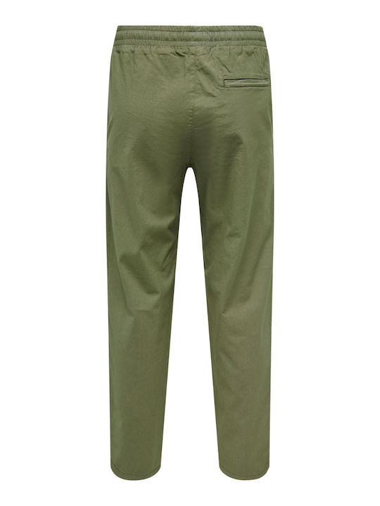 Only & Sons Herrenhose in Lockerer Passform Oil Green