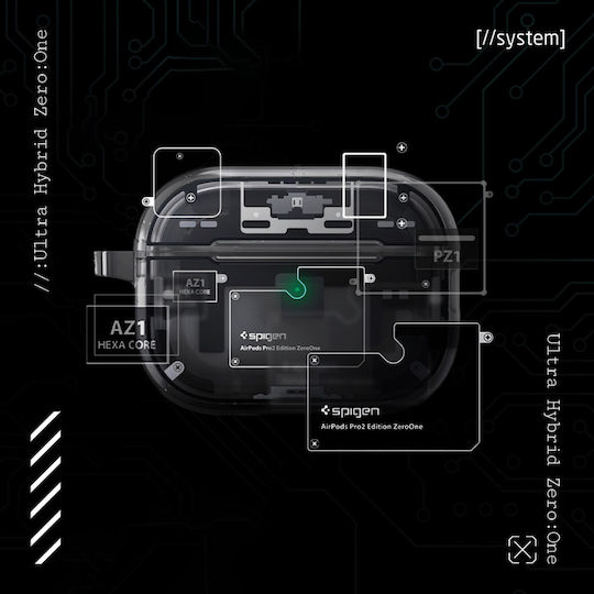 Spigen Ultra Hybrid Θήκη Σιλικόνης με Γάντζο σε Μαύρο χρώμα για Apple AirPods Pro 2