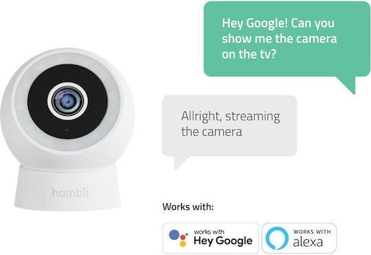 Hombli Compact Cam 2K IP Камера за наблюдение Wi-Fi Full HD+ 4MP с Двупосочна Комуникация и Обектив 4мм