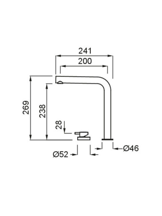 Elleci Kitchen Faucet Counter Silver