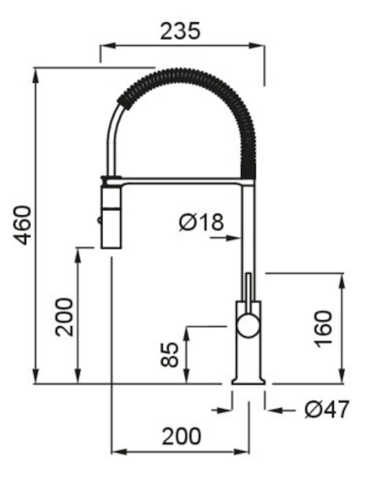 Elleci Kitchen Faucet Counter Silver