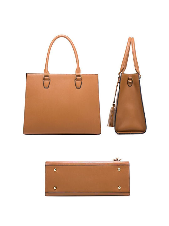 Set Damentasche Shopper Schultertasche Braun