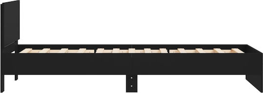 Kinderbett Klassisch Einzeln Schwarz für Matratze 100x200cm