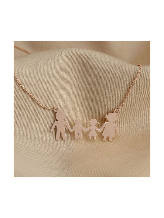 Ioannou24 Necklace Family from Rose Gold 9 K