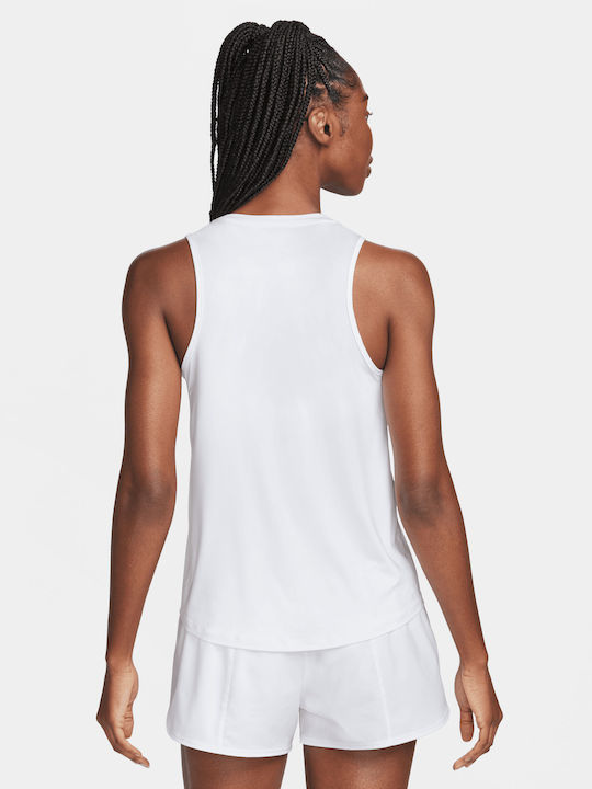Nike One Bluză Sportivă pentru Femei Fără mâneci Uscare rapidă White/Black