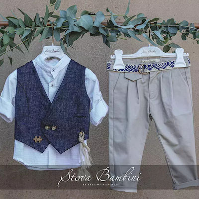 Stova Bambini Boys Baptism Suit Blue