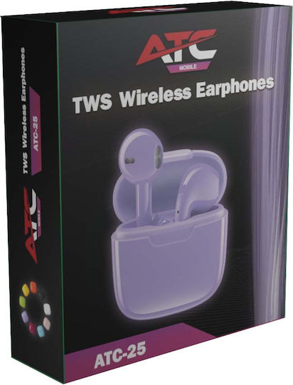 ATC ATC-25 In-ear Bluetooth Handsfree Earphones with Charging Case Purple