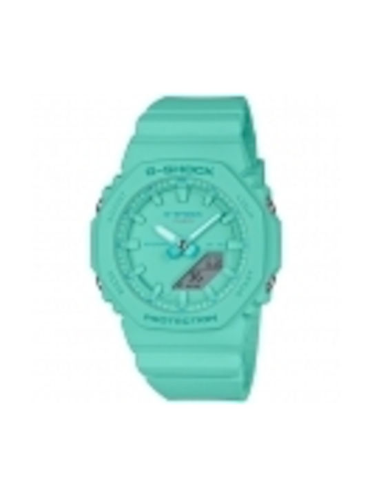 Casio Watch with Turquoise Rubber Strap