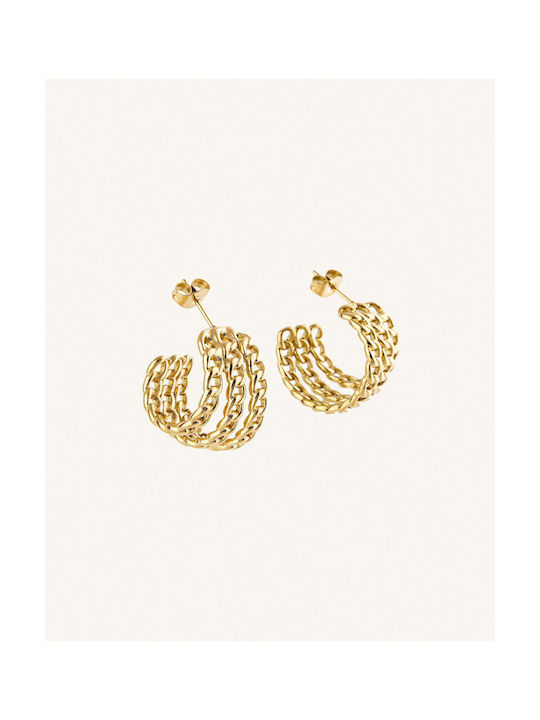 StanStefan Earrings Hoops made of Steel Gold Plated