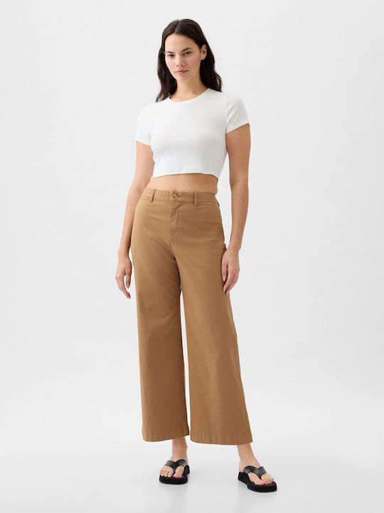 GAP Γυναικείο Βαμβακερό Παντελόνι Khaki Brown