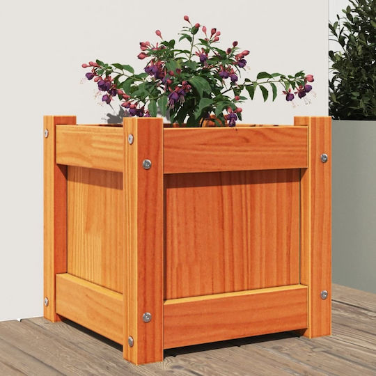 vidaXL Solid Wood Planter Box Wooden Brown 31x31x31cm.