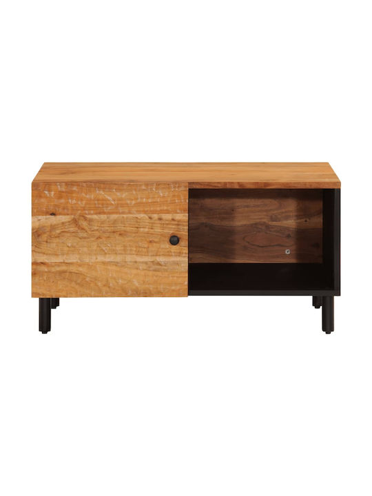 Rectangular Central Coffee Table Made of Solid Acacia Wood M80xW50xH40cm