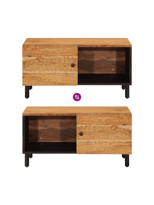 Rectangular Central Coffee Table Made of Solid Acacia Wood M80xW50xH40cm