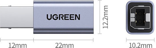 Ugreen Converter USB-B male to USB-C female Gray 1pcs 20120