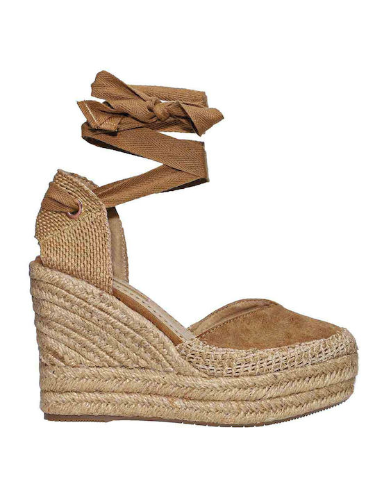 Corina Damenplattformen im Espadrilles-Stil Tabac Braun