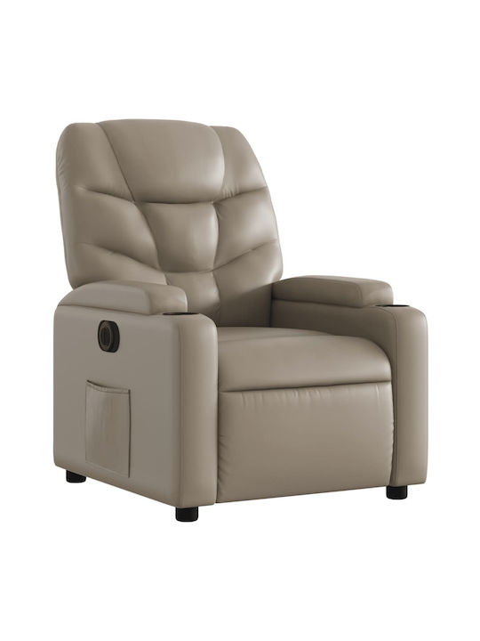 Relax Armchair with Footstool from Leatherette Cappuccino 74x89x100cm