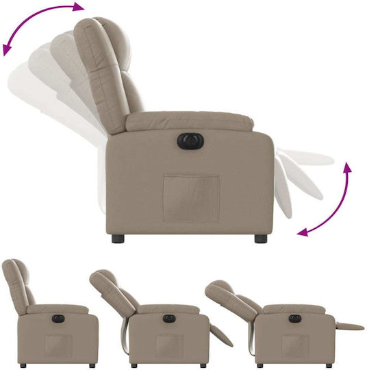 Relax Armchair with Footstool from Leatherette Cappuccino 77x95x99cm