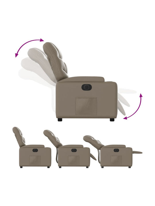 Relax Armchair with Footstool from Leatherette Cappuccino 74x89x100cm