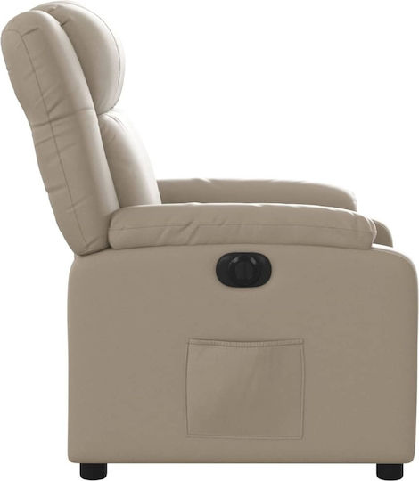 Relax Armchair with Footstool from Leatherette Cappuccino 77x95x99cm