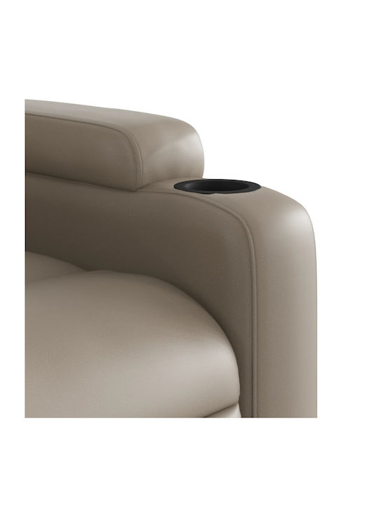 Relax Armchair with Footstool from Leatherette Cappuccino 74x89x100cm