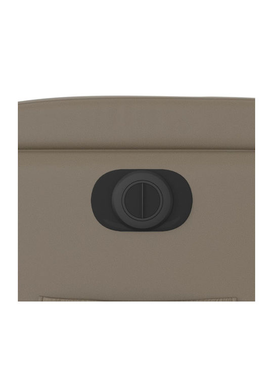 Relax Armchair with Footstool from Leatherette Cappuccino 74x89x100cm
