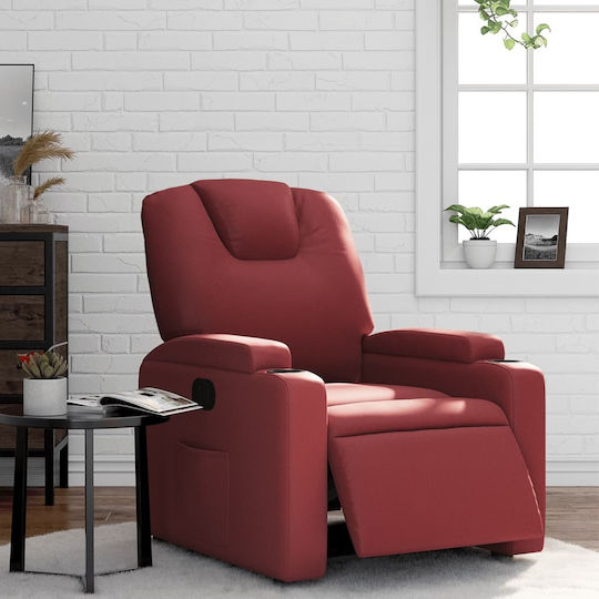 Relax Armchair with Footstool from Leatherette Bordeaux 74x88x97cm