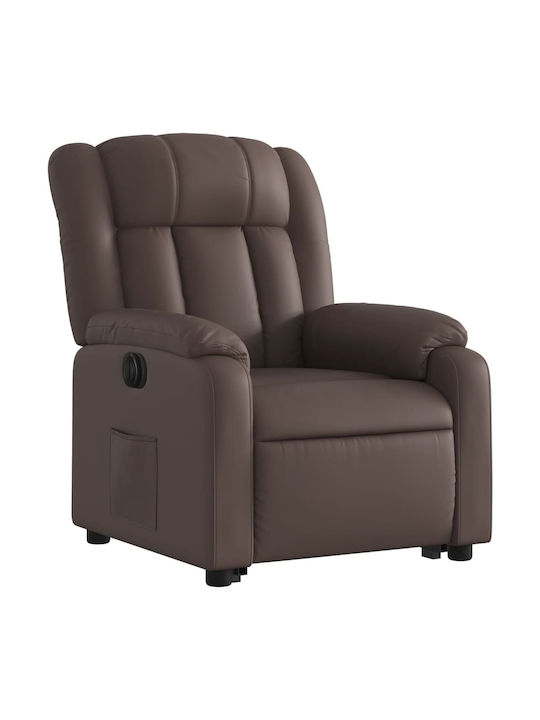 Relax Armchair with Footstool from Leatherette Synthetic Leather 78x92x98cm