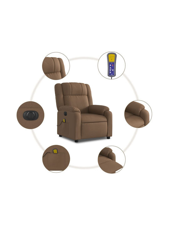 Πολυθρόνα Relax Massage με Υποπόδιο Καφέ 77x95x99cm