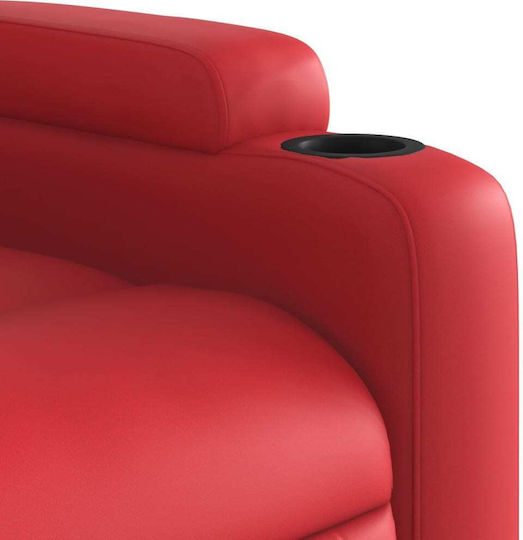 Relaxsessel mit Fußhocker aus Kunstleder Red 77x94.5x100cm