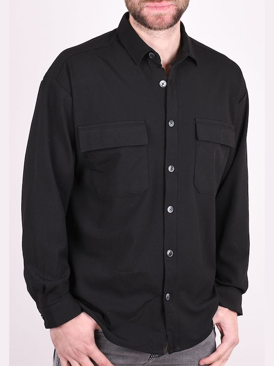 Kedi Men's Shirt Long Sleeve Black