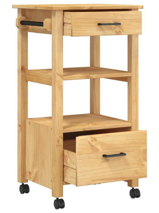 vidaXL Ραφιέρα Κουζίνας Ξύλινη 2 Θέσεων Ροζ 48x40x90cm