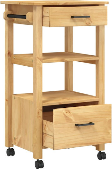 vidaXL Ραφιέρα Κουζίνας Ξύλινη 2 Θέσεων Ροζ 48x40x90cm