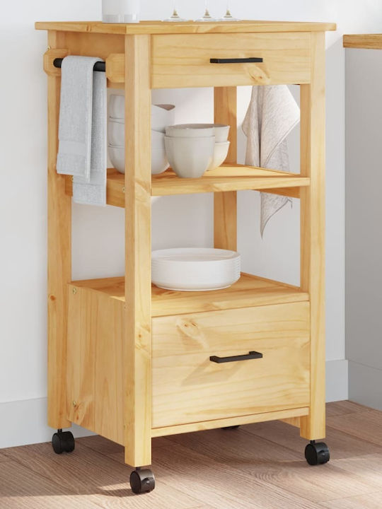 vidaXL Ραφιέρα Κουζίνας Ξύλινη 2 Θέσεων Ροζ 48x40x90cm
