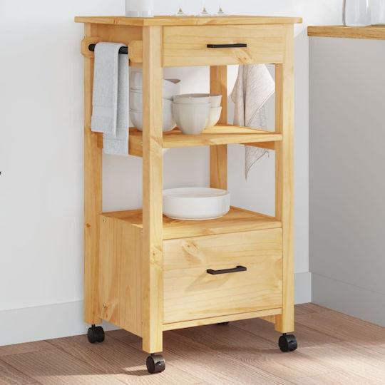 vidaXL Ραφιέρα Κουζίνας Ξύλινη 2 Θέσεων Ροζ 48x40x90cm