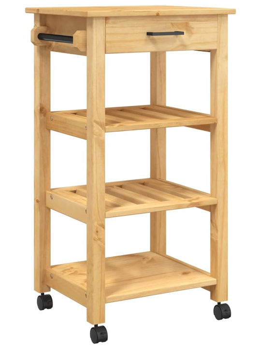 vidaXL Ραφιέρα Κουζίνας Ξύλινη 3 Θέσεων Ροζ 48x40x90cm