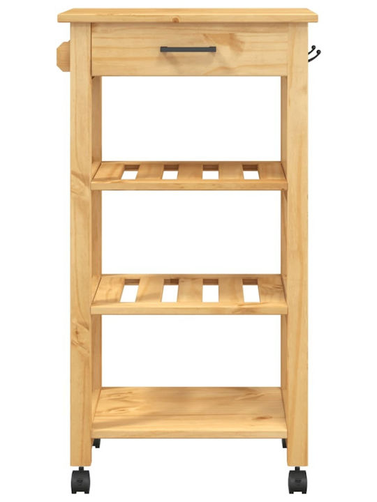 vidaXL Ραφιέρα Κουζίνας Ξύλινη 3 Θέσεων Ροζ 48x40x90cm
