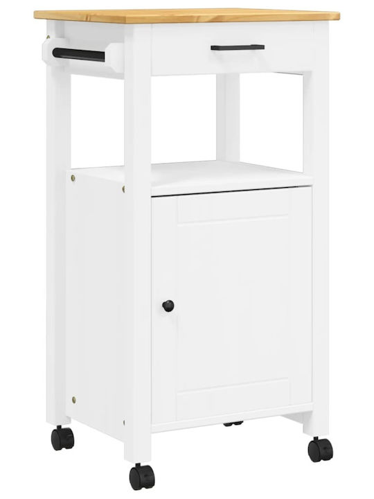 vidaXL Кухненски Стелаж Дървен 2 Позиции Розов 48x40x90см