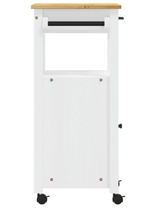 vidaXL Кухненски Стелаж Дървен 2 Позиции Розов 48x40x90см