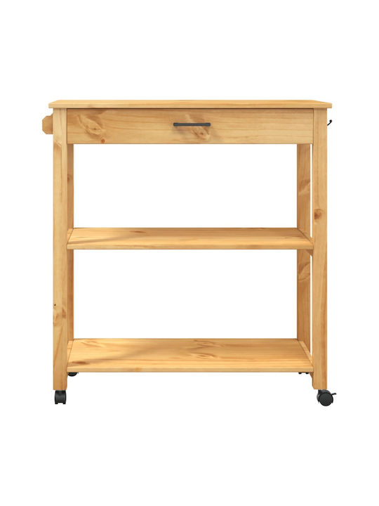 vidaXL Wooden Kitchen Rack 3 Tiers Pink 84x40x90cm