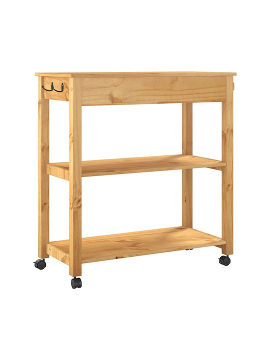 vidaXL Wooden Kitchen Rack 3 Tiers Pink 84x40x90cm